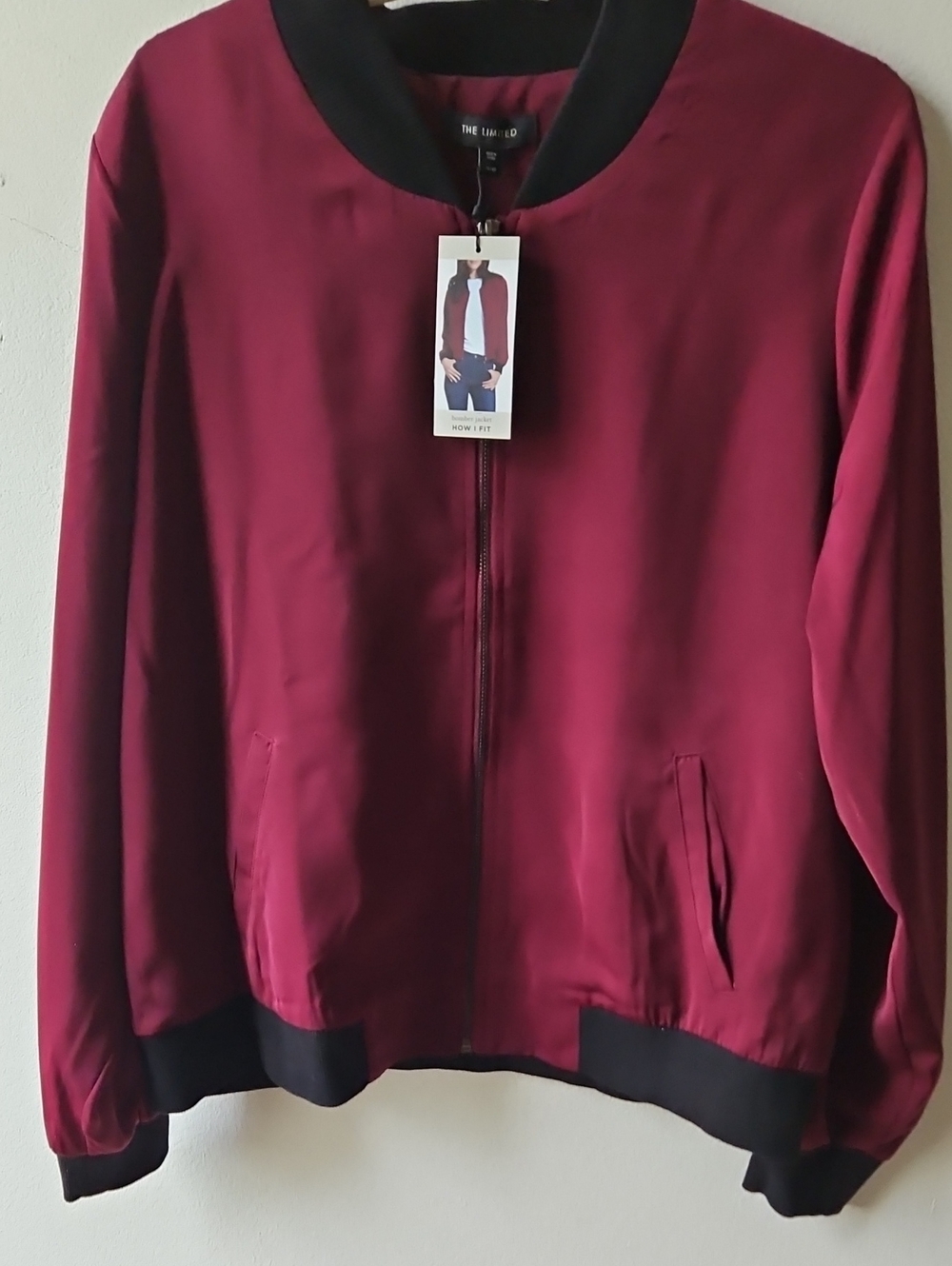 NWT The Limited Wine Bomber Jacket XL